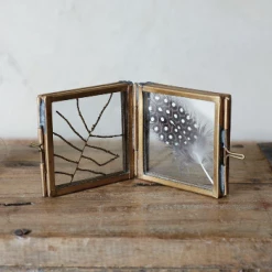 Nkuku Tiny Folded Danta Frame - Antique Brass (Set of 2)