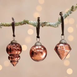 Nkuku Set of 3 Antique Rust Ura Baubles 4 Nkuku Set of 3 Antique Rust Ura Baubles