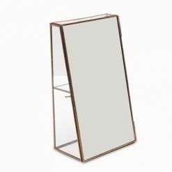 Nkuku Glass and Brass Vertical Bequai Jewelery Box