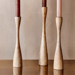 Nkuku Himba Mango Wood Candlestick - Natural - Large 7 Nkuku Himba Mango Wood Candlestick - Natural - Large