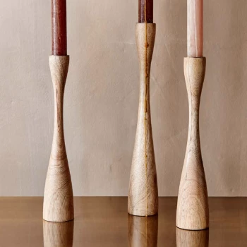 Nkuku Himba Mango Wood Candlestick - Natural - Large 4 Nkuku Himba Mango Wood Candlestick - Natural - Large