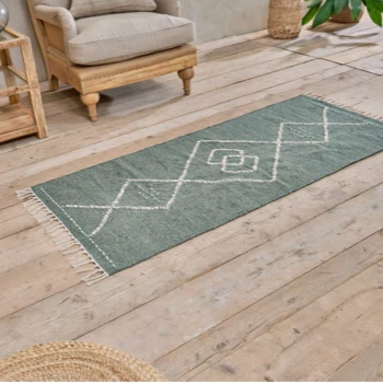 Nkuku Lamandi Recycled Runner - Moss Green 2 Nkuku Lamandi Recycled Runner - Moss Green