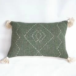 Nkuku Recycled Cushion in Moss