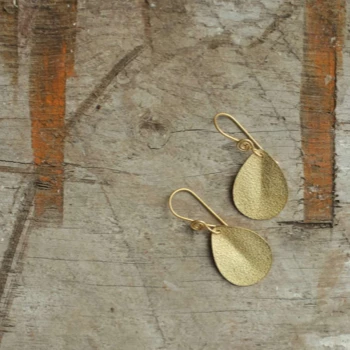 Nkuku Isa Hammered Gold Earrings 2 Nkuku Isa Hammered Gold Earrings