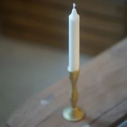 Nkuku Gold Brushed Gold Candle Stick