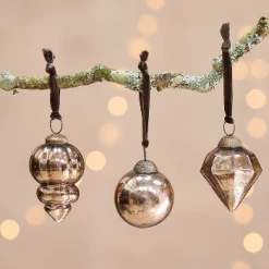 Nkuku Set of 3 Antique Smoke Ura Baubles