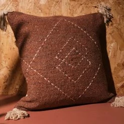 Nkuku Recycled Cushion in Rust