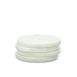 Nkuku Esa Marble Coasters White Set of 4