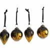 Nkuku Set of 4 Aged Amber and Black Danoa Baubles