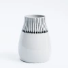 Nkuku Small Ceramic Black & White Matchstick Vase