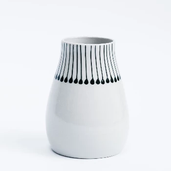 Nkuku Small Ceramic Black & White Matchstick Vase 1 Nkuku Small Ceramic Black & White Matchstick Vase