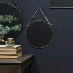 Nkuku Small Round Kiko Brass Mirror