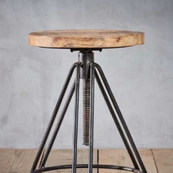 Nkuku Arvi Iron and Mango Wood Stool 6 Nkuku Arvi Iron and Mango Wood Stool