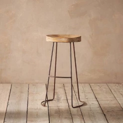 Nkuku Loko Mango Wood Stool Tall