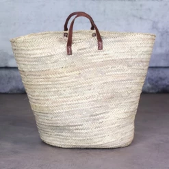 Nkuku Oversized Moroccan Basket with Leather Handles