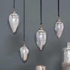 Nkuku Large Antique Silver Mazi Giant Bauble Drop