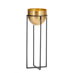 Nkuku Large Atsu Brass Planter Stand