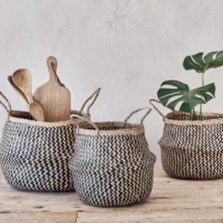 Nkuku Large Black and Natural Ekuri Basket