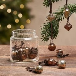 Nkuku Adisa Bauble Jar - Antique Gold & Rust