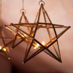 Nkuku Small Antique Brass Hanging Star