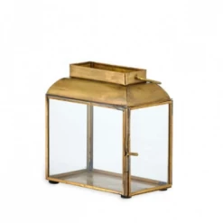 Nkuku Maro Brass Lantern - Wide