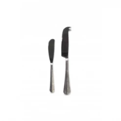 Nkuku Brushed Silver Osko Cheese Butter Knife Set