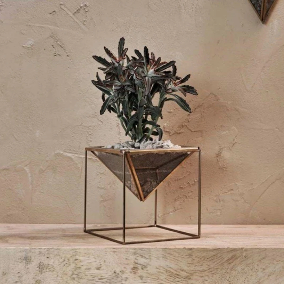 Nkuku Karana Planter on Stand - Antique Brass 2 Nkuku Karana Planter on Stand - Antique Brass