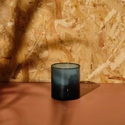 Nkuku Deep Blue Hammered Glass Tumbler