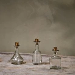 Nkuku Clear Tapered Sirsa Glass Candlestick