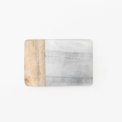 Nkuku Grey Marble And Mango Wood Chopping Board