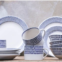 Nkuku Medium Indigo Drop Serving Bowl