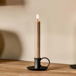 Nkuku Antique Black Iron Candlestick