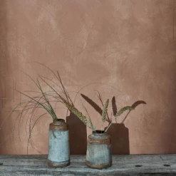 Nkuku Bennu Mini Straight Vase - Aged Zinc Small