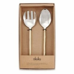Nkuku Set of 2 Sirkali Gold Salad Server