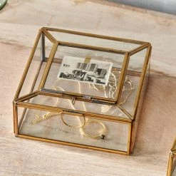 Nkuku Antique Brass Large Nalou Jewellery Box