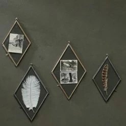 Nkuku Small Brass Crystal Diamond Kiko Frame 6 Nkuku Small Brass Crystal Diamond Kiko Frame