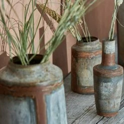 Nkuku Bennu Mini Straight Vase Large - Aged Zinc 7 Nkuku Bennu Mini Straight Vase Large - Aged Zinc