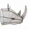 Nkuku XL Rust Eko Wire Rhino Head Trophy