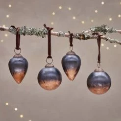 Nkuku Nevasa Bauble - Dark Smoke & Antique Copper