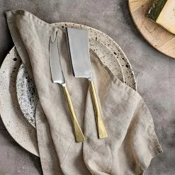 Nkuku Set of 2 Brushed Gold Ena Cheese Knife