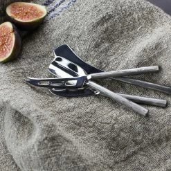 Nkuku Set of 4 Brushed Silver Cheese Knives 8 Nkuku Set of 4 Brushed Silver Cheese Knives