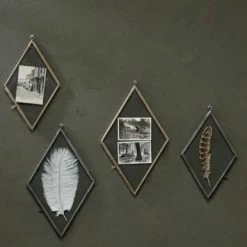 Nkuku Large Brass and Crystal Diamond Kiko Frame