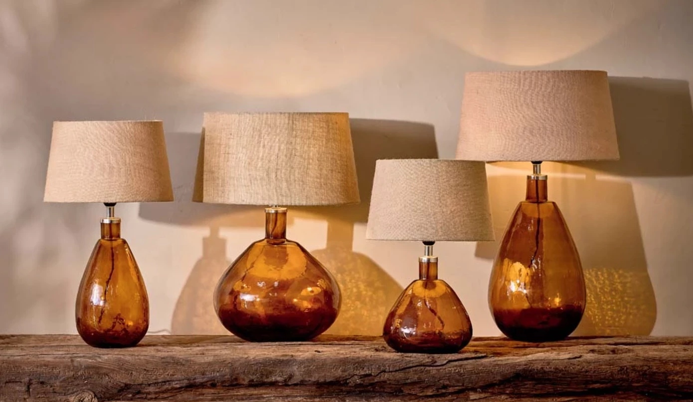 Nkuku Baba Glass Lamp In Burnt Amber Large 4 Nkuku Baba Glass Lamp In Burnt Amber Large