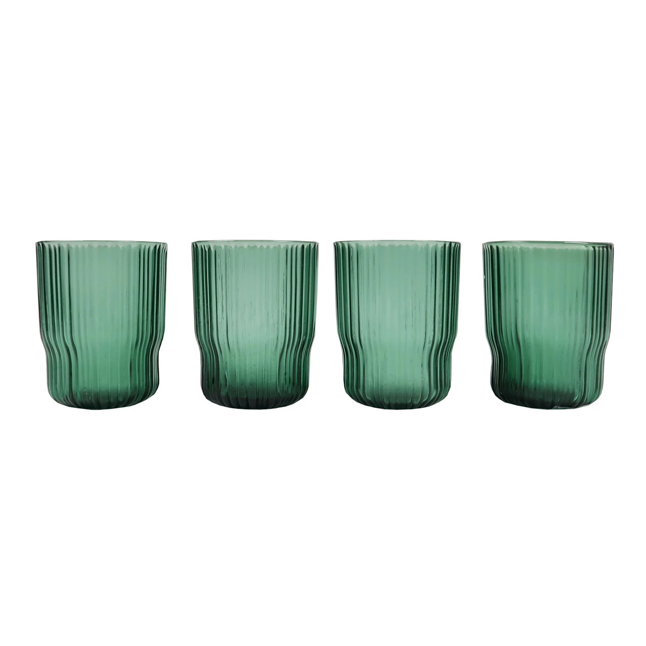 Nkuku Set of 4 Teal Fali Glass Tumblers 1 Nkuku Set of 4 Teal Fali Glass Tumblers