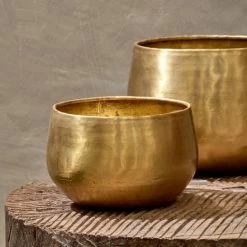 Nkuku Atsu Brass Planter - Medium