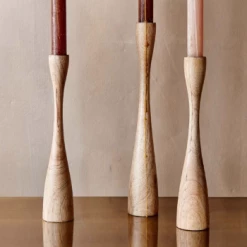 Nkuku Himba Mango Wood Candlestick - Natural - Small 6 Nkuku Himba Mango Wood Candlestick - Natural - Small