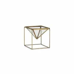 Nkuku Karana Planter on Stand Antique Brass - Gold