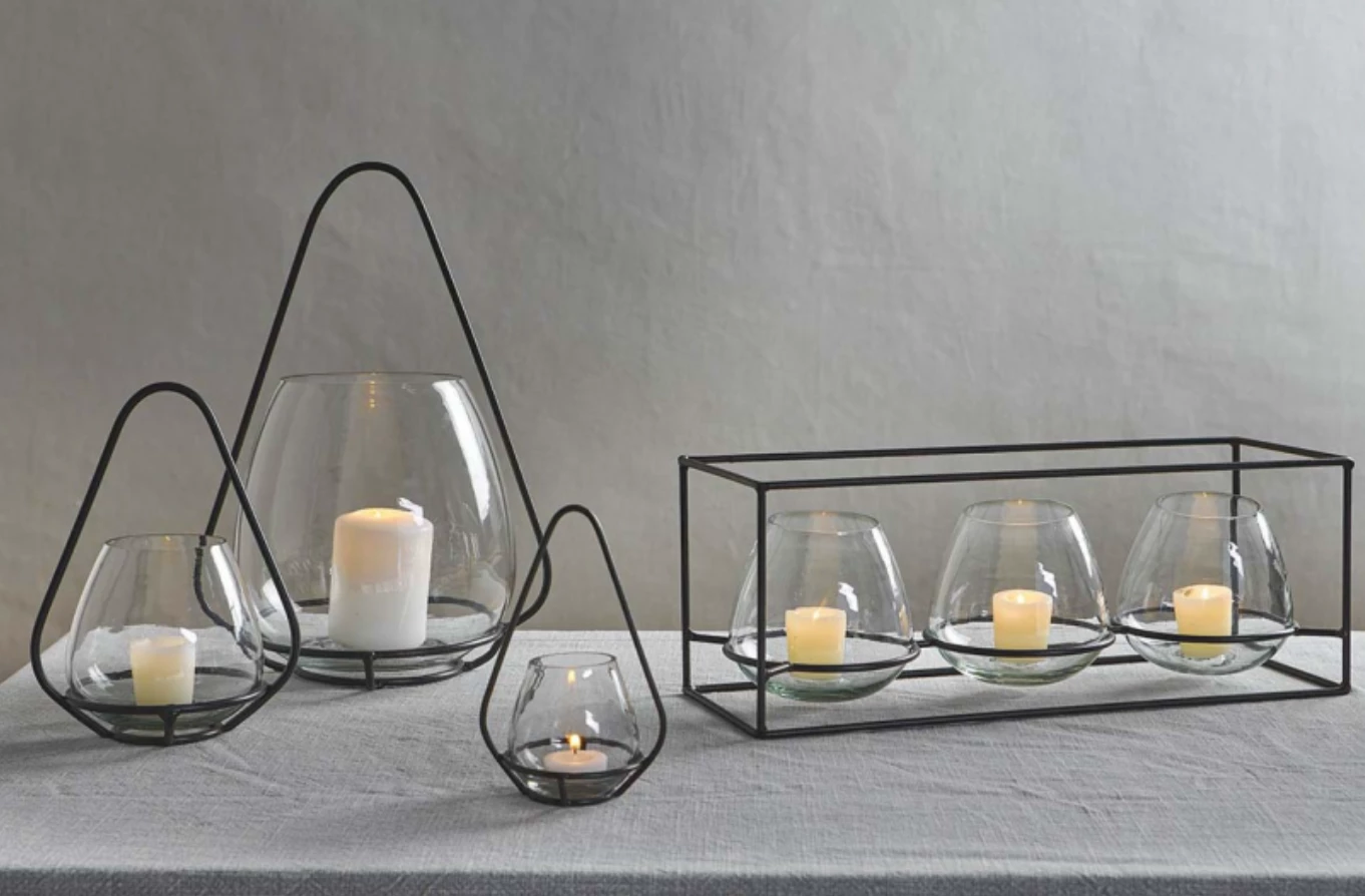 Nkuku Keeto Glass Tealight Holder 3 Nkuku Keeto Glass Tealight Holder