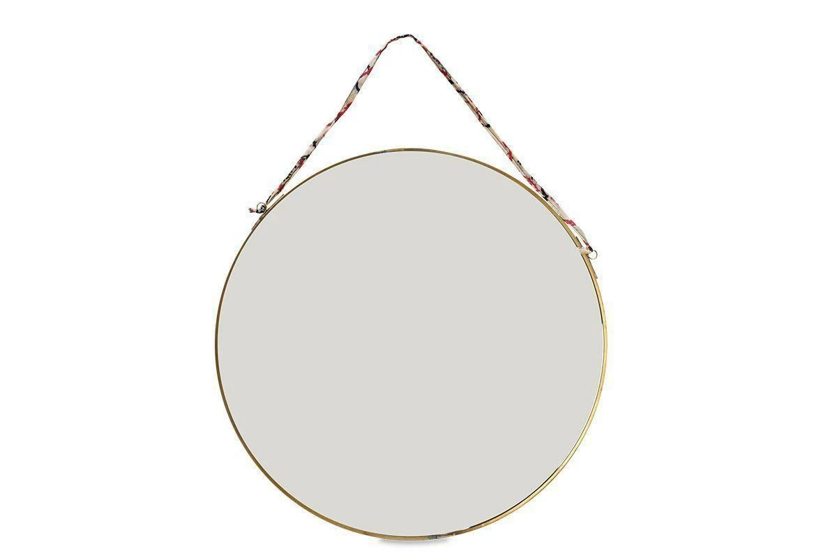 Nkuku Small Kiko Antique Brass Round Mirror 1 Nkuku Small Kiko Antique Brass Round Mirror