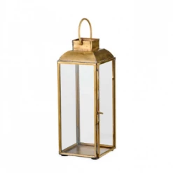 Nkuku Maro Brass Lantern - Tall